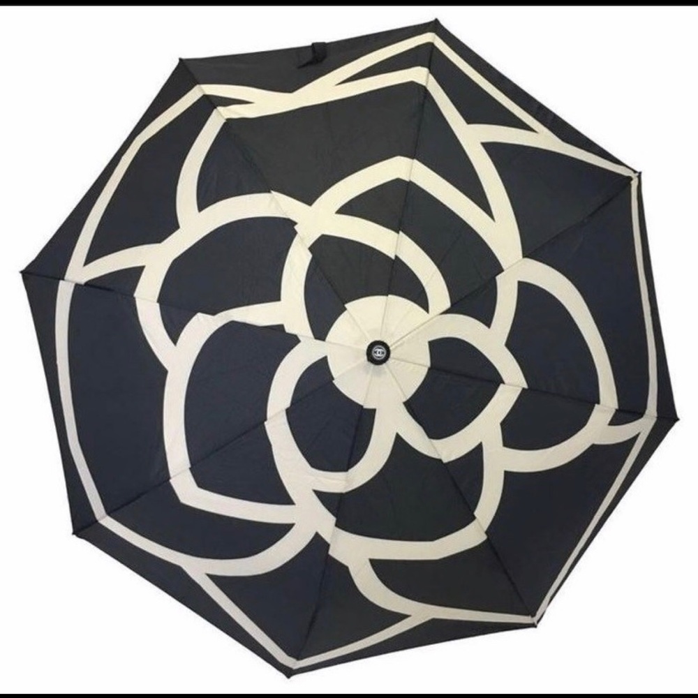 CHANEL folding umbrella rare camellia design